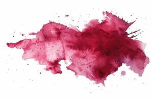 réaliste rouge du vin tache sur blanc Contexte aquarelle brosse. photo