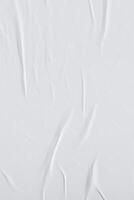 blanc froissé papier texture Contexte. photo