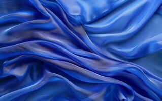 spectaculaire marine bleu satin avec sensuel plis et courbes exsudant un air de sophistication et élégant séduire. photo