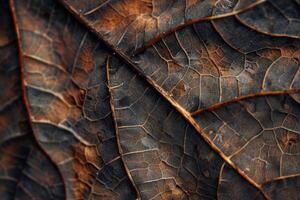 ai généré fibre structure de sec feuilles pour Créatif conception. photo
