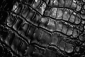 ai généré cuir texture noir Contexte crocodile cuir photo