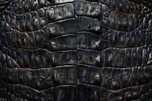 ai généré luxe foncé crocodile texture photo