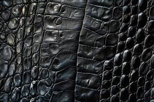 ai généré luxe foncé crocodile texture photo