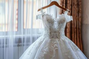 ai généré haute qualité photo de mariage robe pour la mariée.