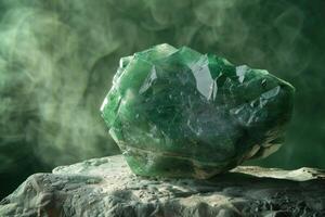 ai généré réel jade Naturel pétillant vert Couleur jade photo
