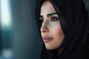 ai généré magnifique milieu est femme portant abaya magnifique milieu est femme portant abaya photo