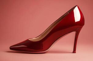 Cerise rouge haute talon chaussure photo