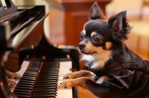 chihuahua à piano clés photo