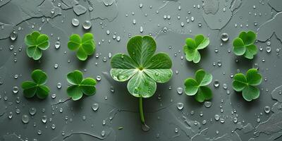 ai généré trèfle plante est un irlandais symbole de bien la chance pour st. patrick's journée photo