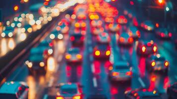 Contexte économiseur d'écran de floue phares de voitures dans le ville photo