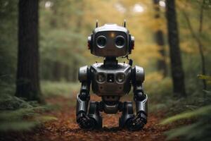 une robot permanent dans le les bois photo