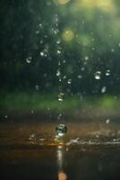 Contexte de pluie sur flou bokeh photo