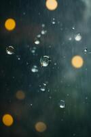 Contexte de pluie sur flou bokeh photo