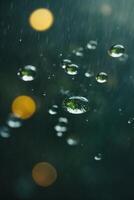 Contexte de pluie sur flou bokeh photo