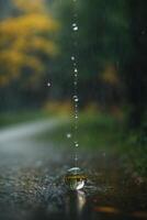 Contexte de pluie sur flou bokeh photo