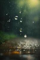 Contexte de pluie sur flou bokeh photo