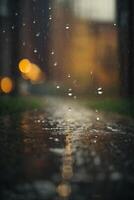 Contexte de pluie sur flou bokeh photo