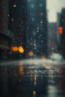 Contexte de pluie sur flou bokeh photo