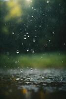 Contexte de pluie sur flou bokeh photo