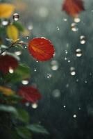 Contexte de pluie sur flou bokeh photo