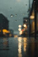 Contexte de pluie sur flou bokeh photo