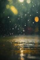 Contexte de pluie sur flou bokeh photo