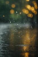 Contexte de pluie sur flou bokeh photo