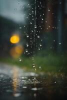 Contexte de pluie sur flou bokeh photo