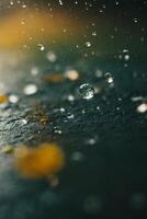 Contexte de pluie sur flou bokeh photo