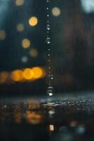 Contexte de pluie sur flou bokeh photo