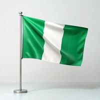 Nigeria drapeau isolé sur blanc Contexte photo