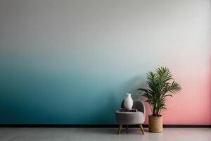 une mur avec une bleu et rose ombre modèle photo