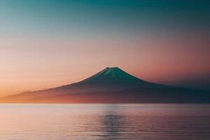 monter Fuji à le coucher du soleil photo