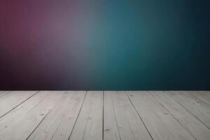 bois sol avec bleu et violet mur Contexte photo