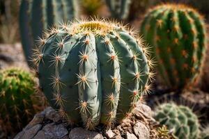 une cactus plante est montré dans une désert environnement photo
