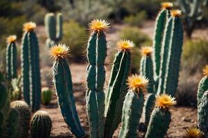 une cactus plante est montré dans une désert environnement photo