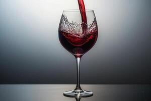 vin rouge versé dans un verre photo