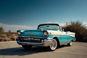 ai généré 1957 Chevrolet bel air convertible photo