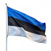 ai généré le estonien drapeau est en volant dans le vent photo