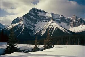 une Montagne intervalle avec des arbres et montagnes dans le Contexte photo