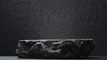 minimaliste noir Roche podium produit afficher photo