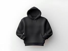 noir hoddie maquette sur blanc nettoyer Contexte photo