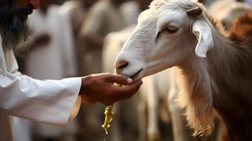 mouton pour le le banquet de sacrifice, eid Al adha mubarak islamique Festival photo