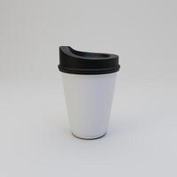 3d rendu image de café tasse moquer en haut. papier café tasse isolé sur blanc Contexte photo