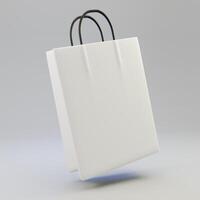 achats papier sac maquette isolé sur blanc Contexte photo