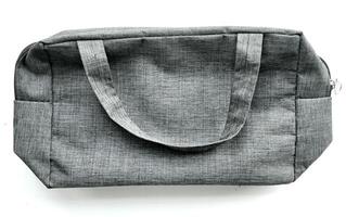 poche ou sac en tissu avec gris Couleur sur blanc Contexte photo