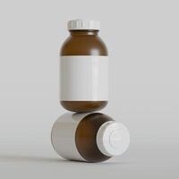 médicament pilule bouteille isolé sur une blanc Contexte 3d le rendu illustration photo