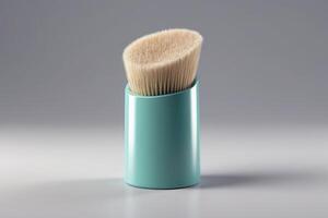 élégant sarcelle rétractable maquillage brosse pour précision application dans une minimaliste conception photo