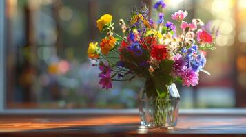 une Frais bouquet de multi coloré fleurs photo