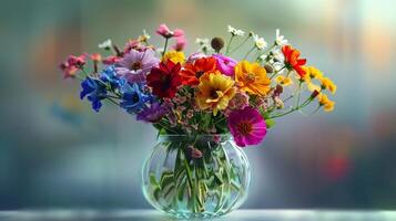 une Frais bouquet de multi coloré fleurs photo